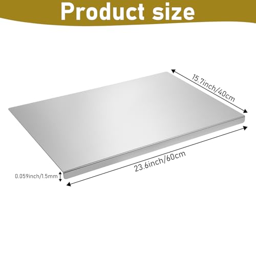 Sibosen Stainless Steel Cutting Board – Large 60x40cm Heavy Duty Pastry Board