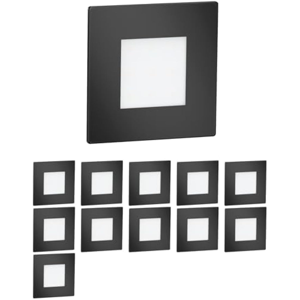 Jolof Store LED Recessed Wall Light – IP65 Outdoor Staircase Light, Black