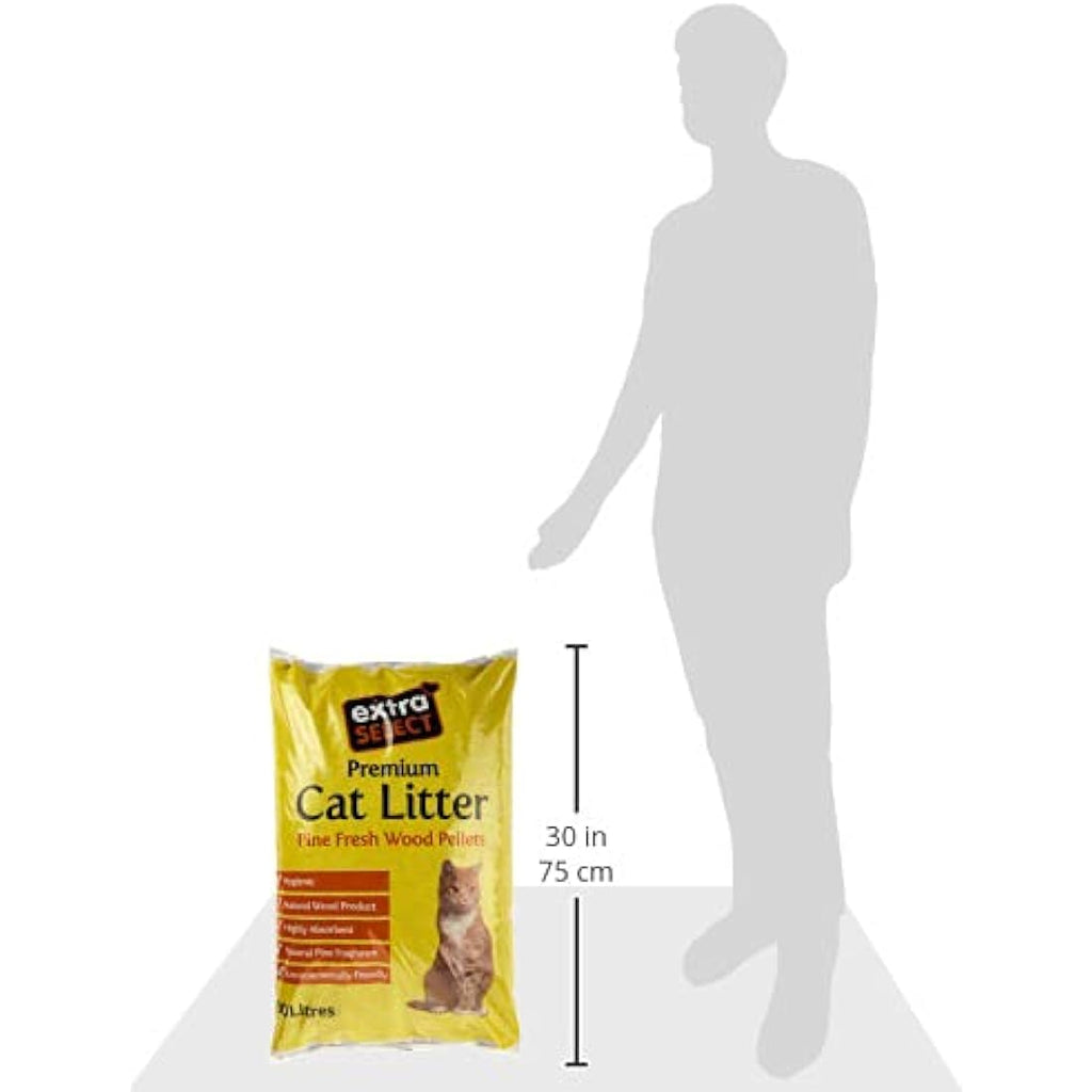 Extra Select Wood Cat Litter – 30L Biodegradable Pine Pellets