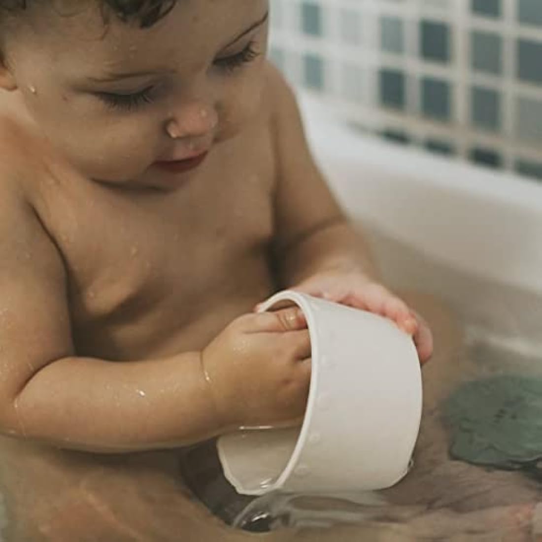 Moonkie Silicone Stacking Cups – 7 Piece Food Grade Baby Teether Toy