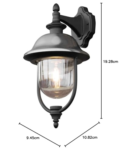 Konstsmide Parma Outdoor Wall Light - Black Aluminium & Acrylic