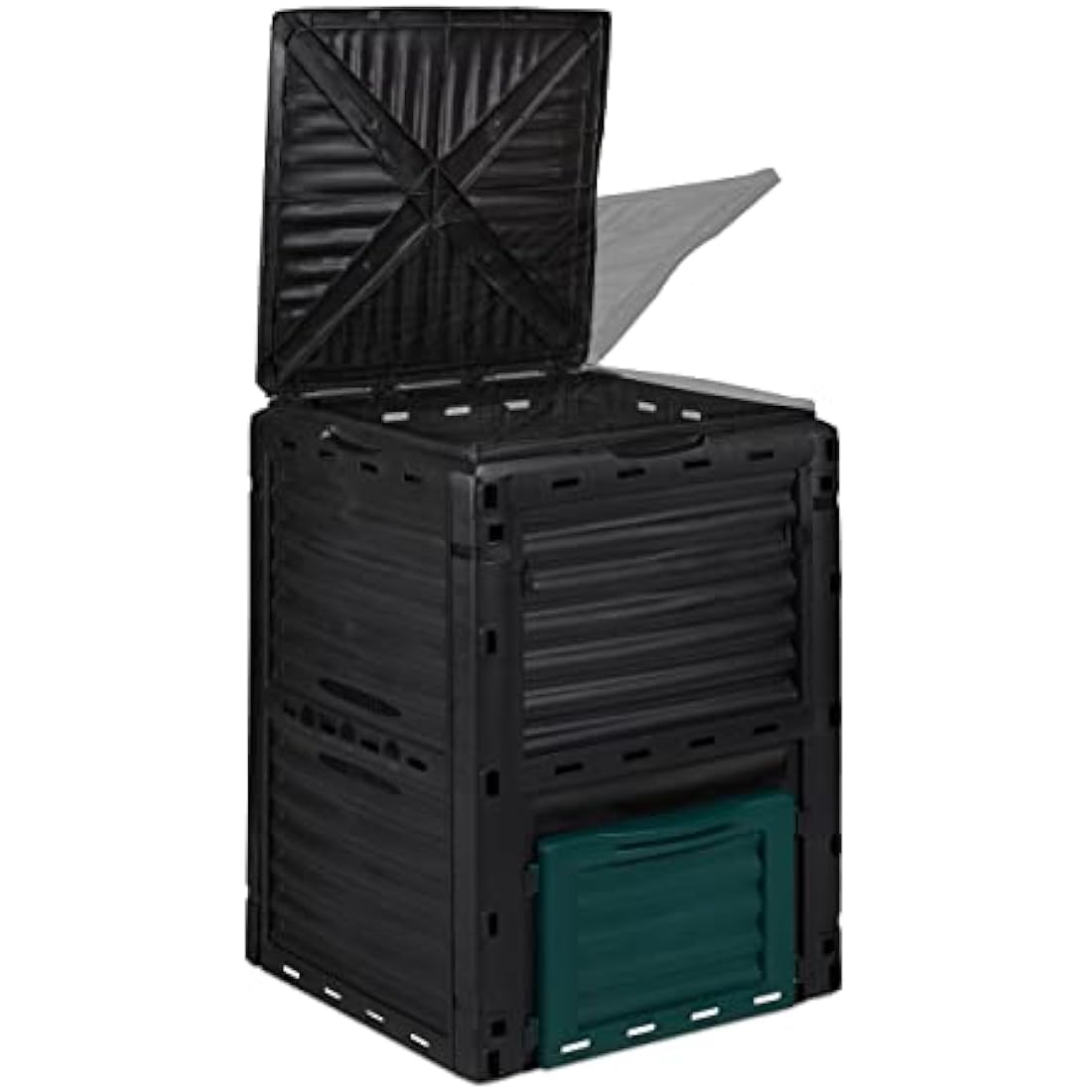 Relaxdays 230L Thermal Composter – Black Plastic Garden Waste Bin