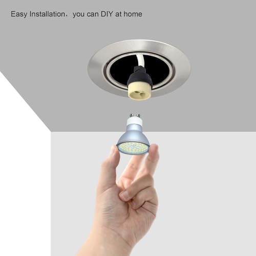 HiBay 10-Pack GU10 Tilt Recessed Downlights | Brushed Chrome Round Fitting