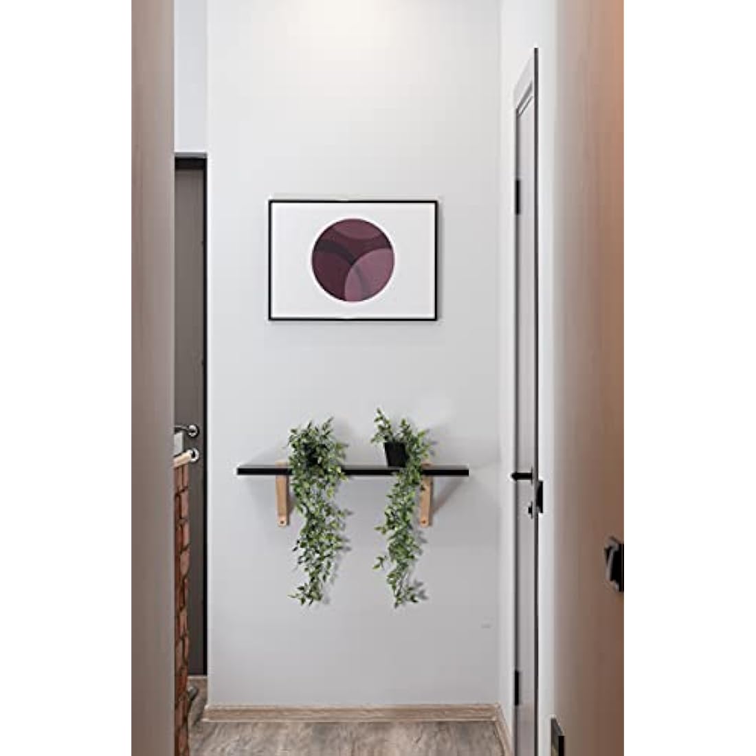 Jolof Store Set of 2 Hanging Artificial Plants with Black Pots – Faux Vines
