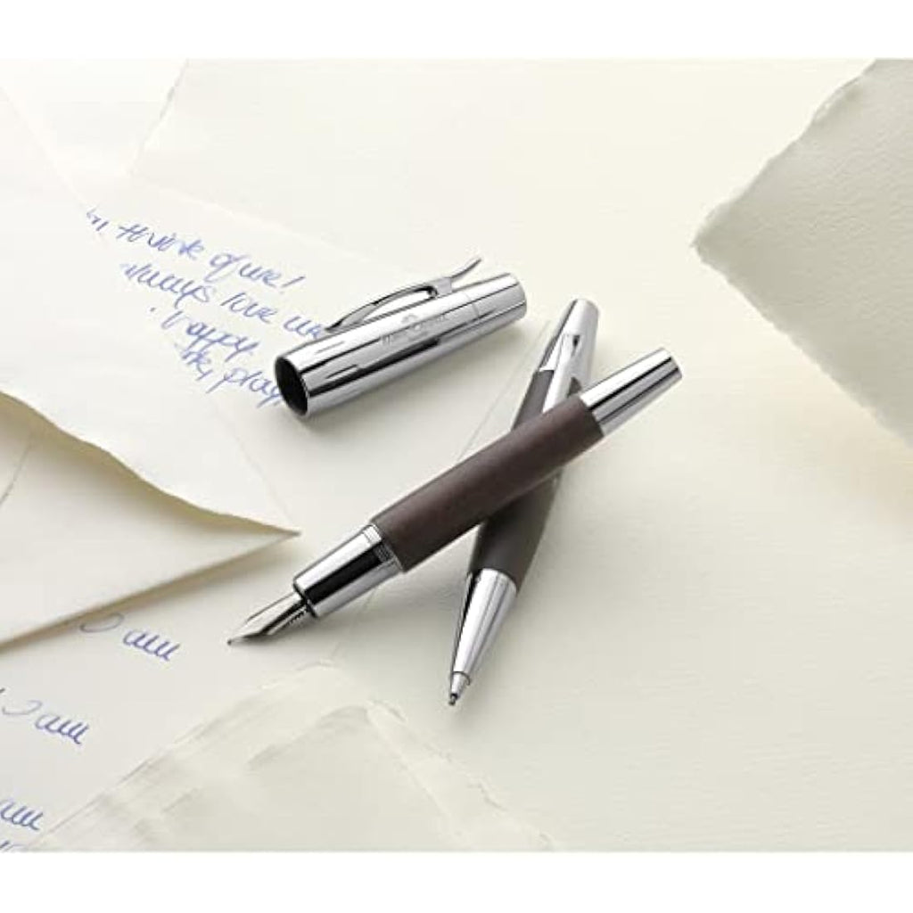 Faber-Castell E-Motion Pearwood & Chrome 1.4mm Twist Pencil – Dark Brown