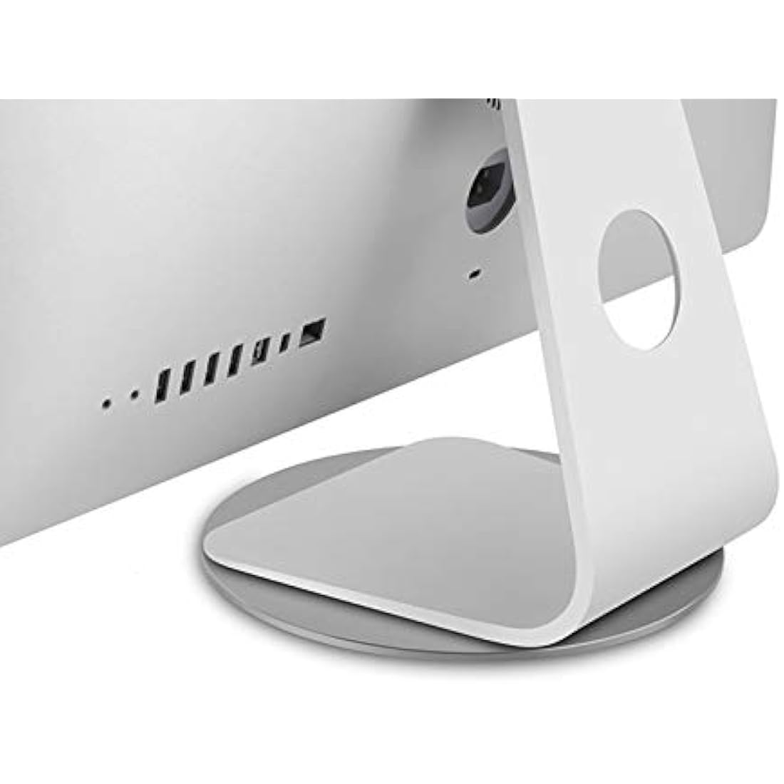 Jolof Store 360° Monitor Swivel Base – Silver Aluminum Rotating Stand