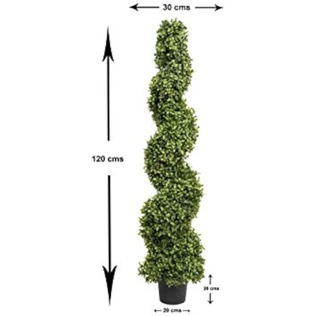 4ft Artificial Spiral Boxwood Topiary Trees - UV Protected (Pair)