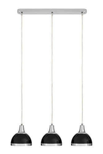 Premier Housewares 3-Light Pendant Ceiling Light - Black Metal Shades