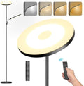 Jolof Store LED Torchiere Floor Lamp - Dimmable Uplighter, Carbon Black