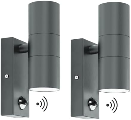 Jolof Store Kerry Motion Sensor Outdoor Wall Lights - Anthracite 2 Pack