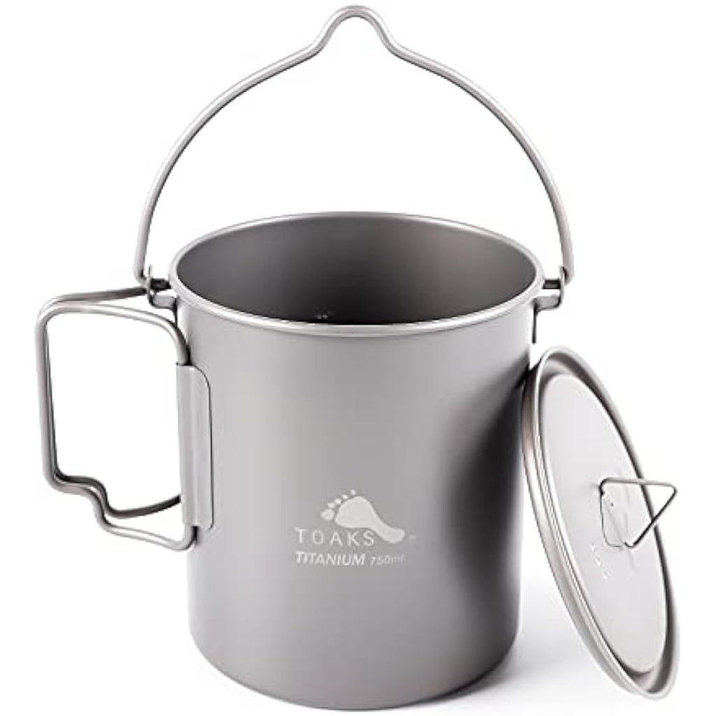 TOAKS Titanium 750ml Pot | Ultralight Camping Mug with Bail Handle