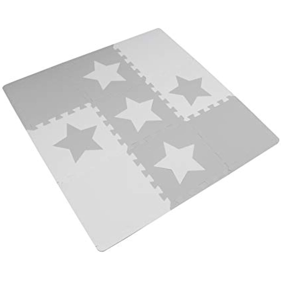 Grey Interlocking Foam Baby Play Mat – 9 Star Pattern Tiles