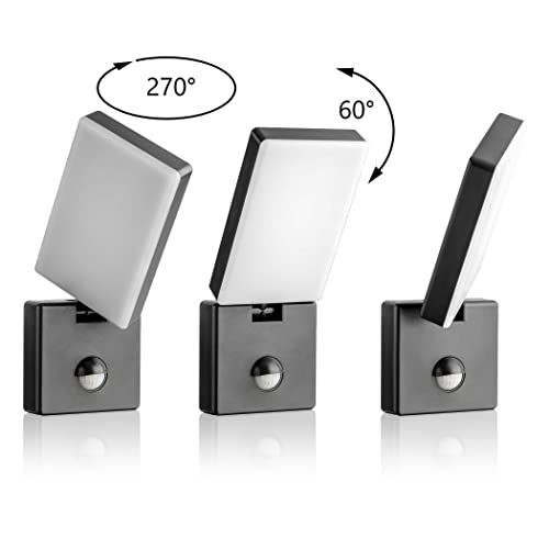 SEBSON Outdoor LED Wall Lights with PIR Motion Sensor - IP65 15W - 2 Pack