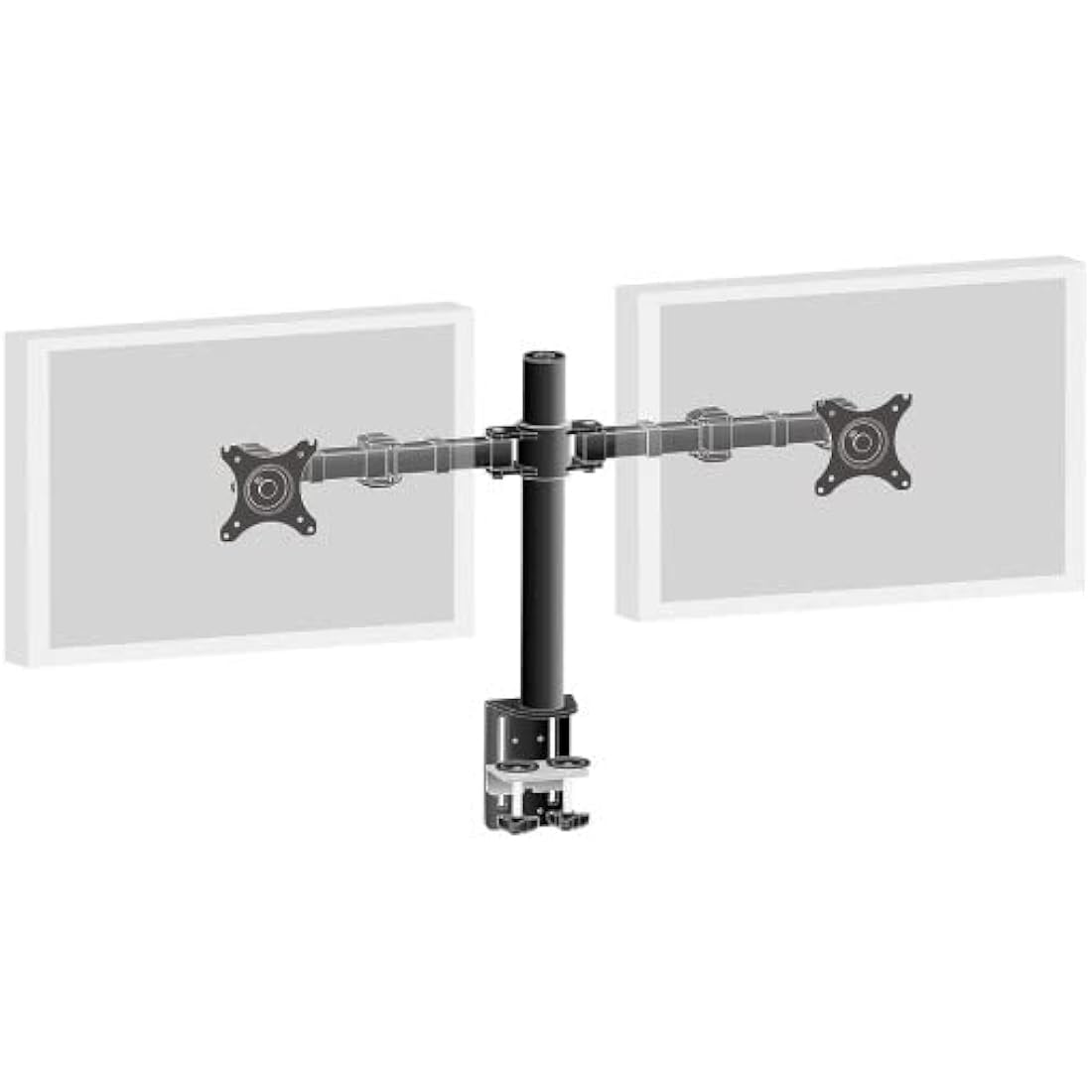 iiyama DS1002C-B1 Dual Monitor Desk Mount Arm – Fits up to 30" Screens