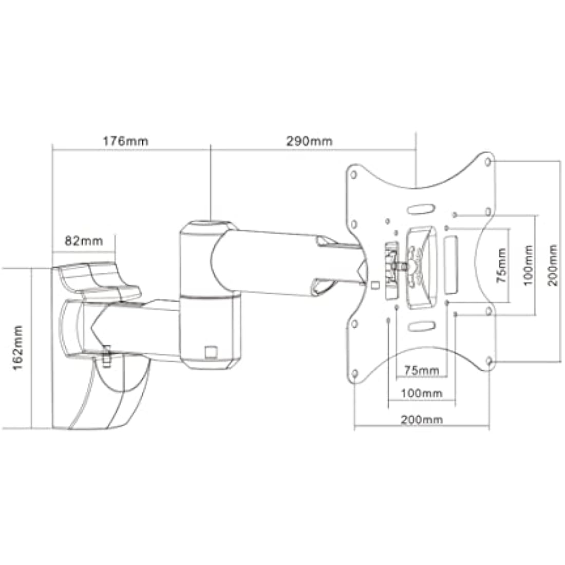 ProperAV White TV Wall Bracket | 23-43 Inch Tilt & Swivel VESA Mount
