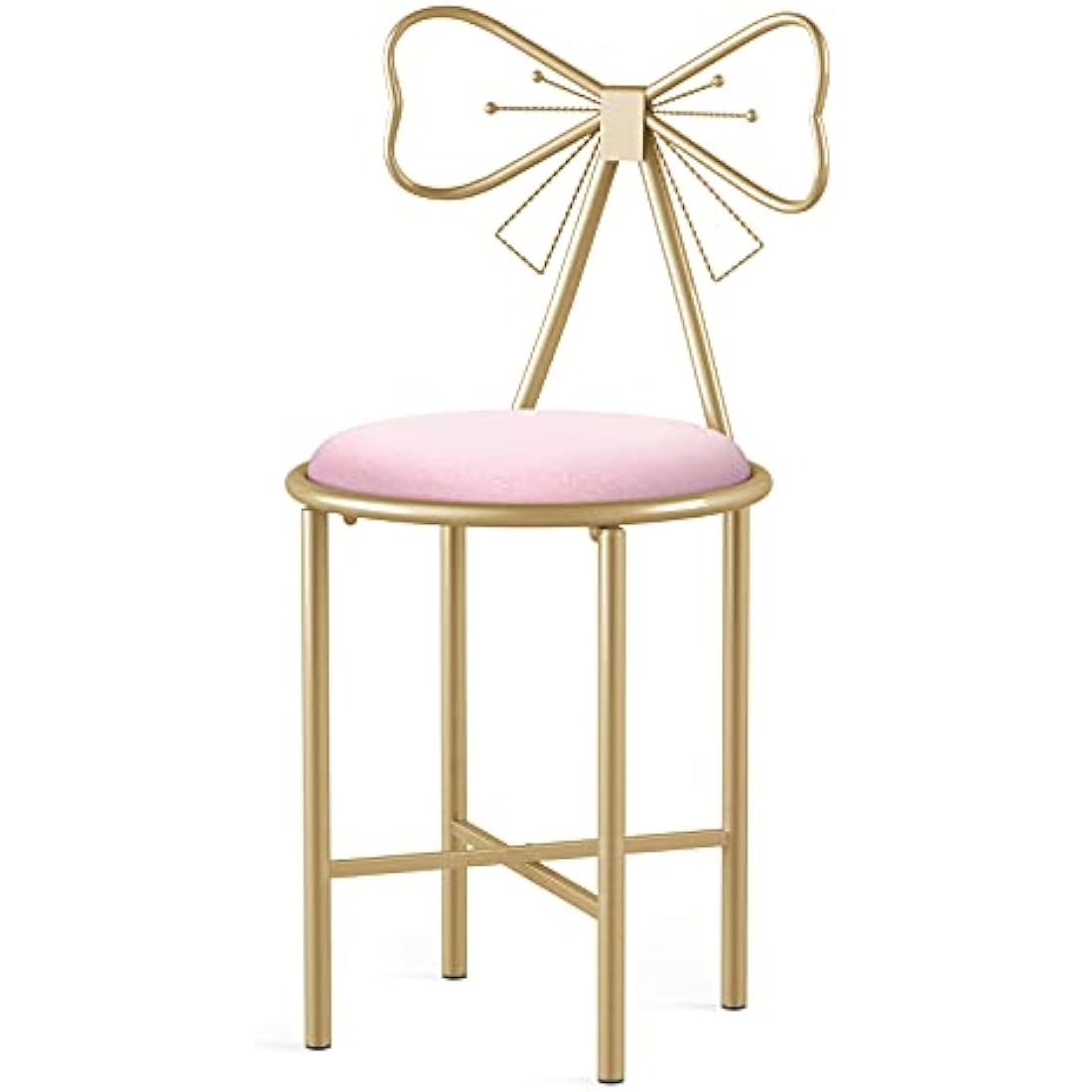 Pink Velvet Butterfly Vanity Chair – Glam Makeup Stool