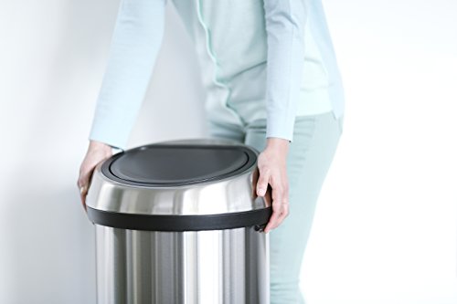 Brabantia Touch Bin 60L - Matt Black & Steel Kitchen Waste Bin