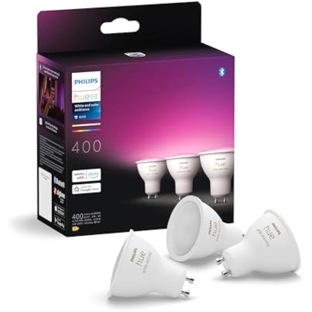 Philips Hue GU10 Smart Spotlight 3-Pack – White and Color Ambiance
