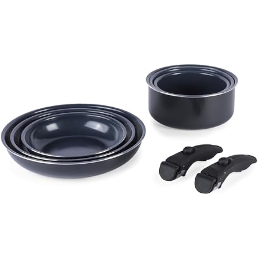 Russell Hobbs Smart Clip 8-Piece Non-Stick Pan Set – Navy Blue