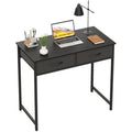 WOHOMO 31.5" Small Computer Desk with Drawers | Black Vanity Table