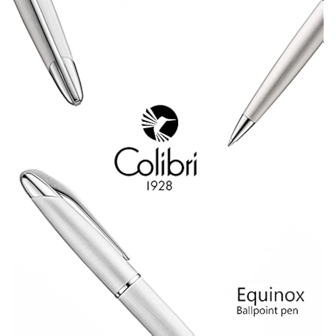 Colibri Equinox Ballpoint Pen – Brushed Steel & Chrome Luxury Gift