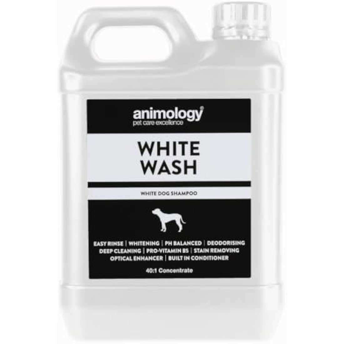 Animology White Wash Dog Shampoo for White Coats - 2.5 Litre Bulk Size
