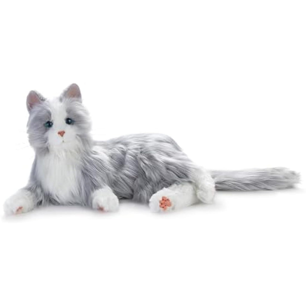 Joy For All Interactive Companion Cat – Realistic Silver & White Robotic Pet