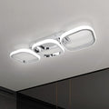 EIDISUNY Modern LED Ceiling Light | 3-Square Flush Mount Chrome Lamp – 33W