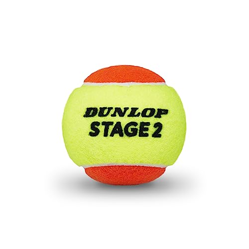 Dunlop Stage 2 Orange Tennis Balls – 60 Ball Bucket for Kids & Beginners