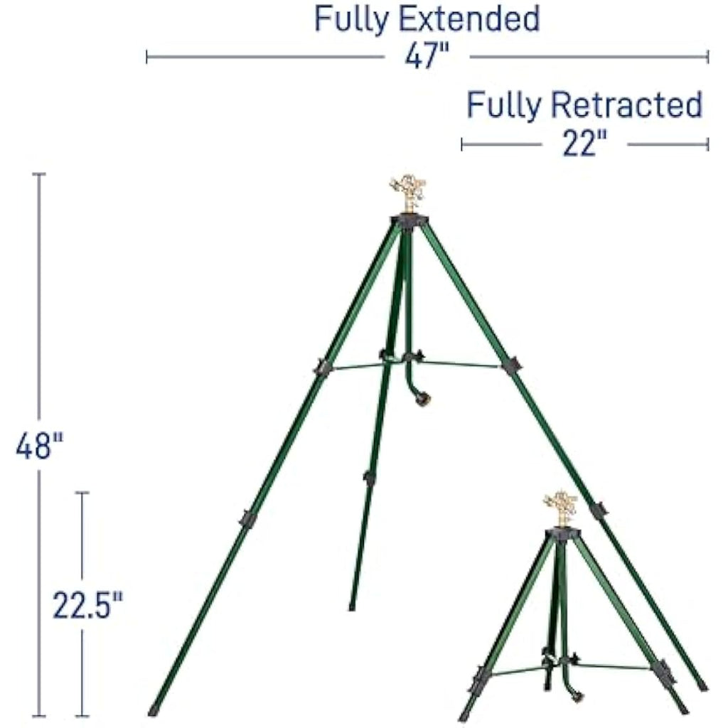 Jolof Store Brass Impact Tripod Sprinkler – Adjustable 360 Degree