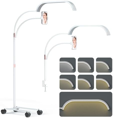 Lmaqfum Half Moon Lash Light – 2-in-1 Floor & Table Lamp with Wheels