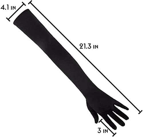 21" Satin Opera Gloves – 1920s Stretchy Long Elbow Gloves