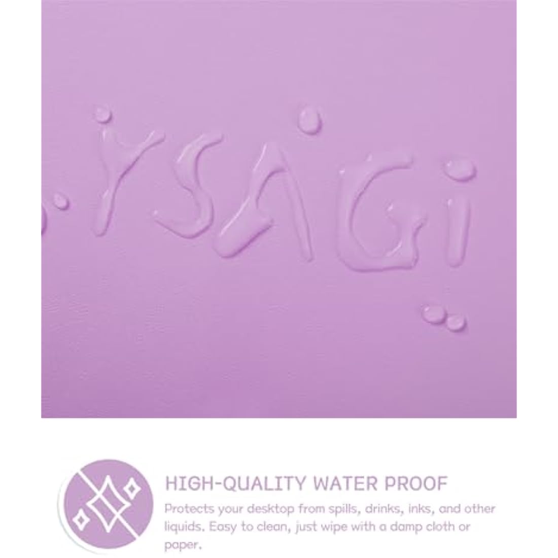 YSAGi Purple PVC Leather Desk Pad – Waterproof Non-Slip Writing Mat (80x40cm)