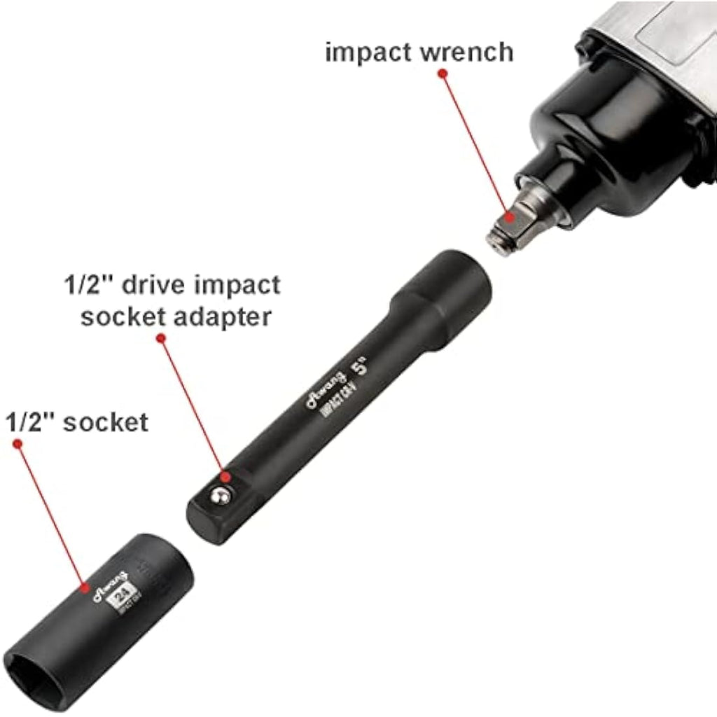 Awang 1/2-Inch Drive Master Deep Impact Socket Set, 19-Piece CR-V Metric