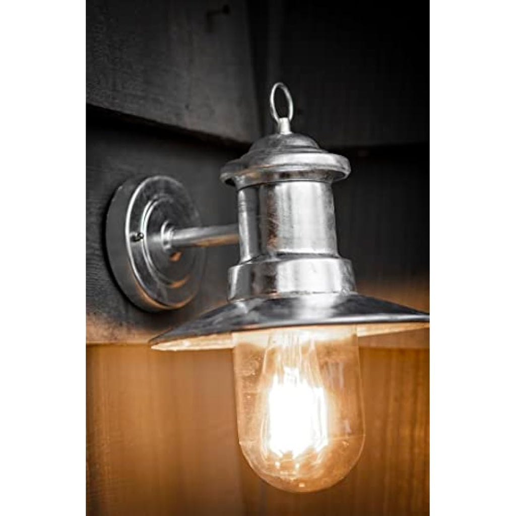 Garden Trading St Ives Galvanised Ships Light – Outdoor Wall Sconce