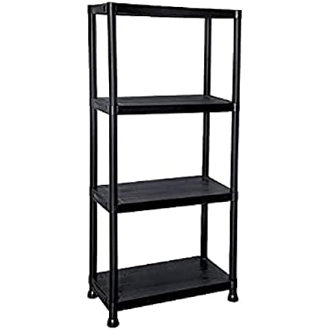 TAHA 4 Tier Black Plastic Garage Shelving Unit - 133x60x30cm