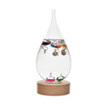 Widdop Galileo Thermometer – Tear Drop Glass on Wooden Stand, 19.5cm