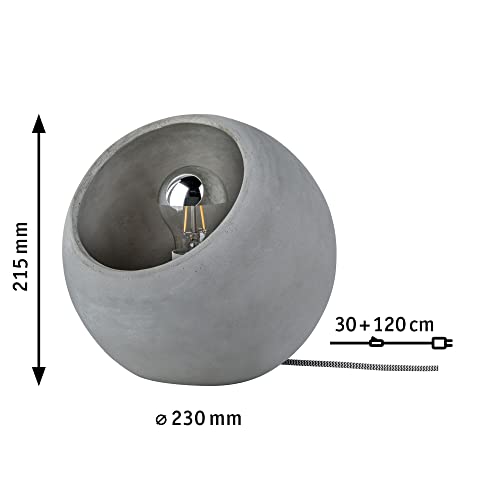 Paulmann Neordic Ingram Table Lamp – Grey Concrete Scandi Bedside Light