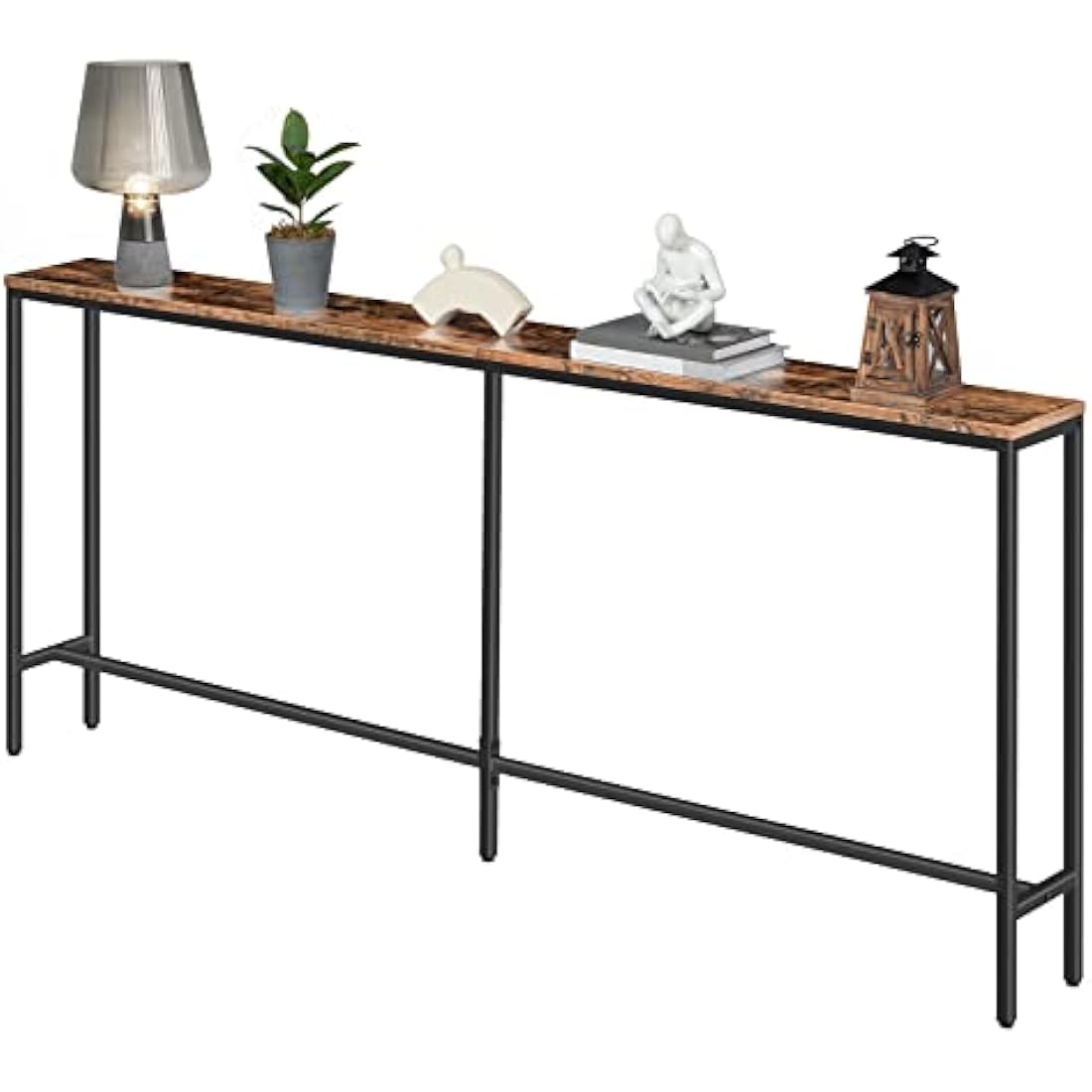 MAHANCRIS 180cm Narrow Console Table – Industrial Rustic Sofa Table