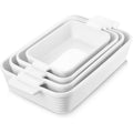 Jassceram Ceramic Casserole Dish Set | 4-Piece Deep Rectangular Bakeware