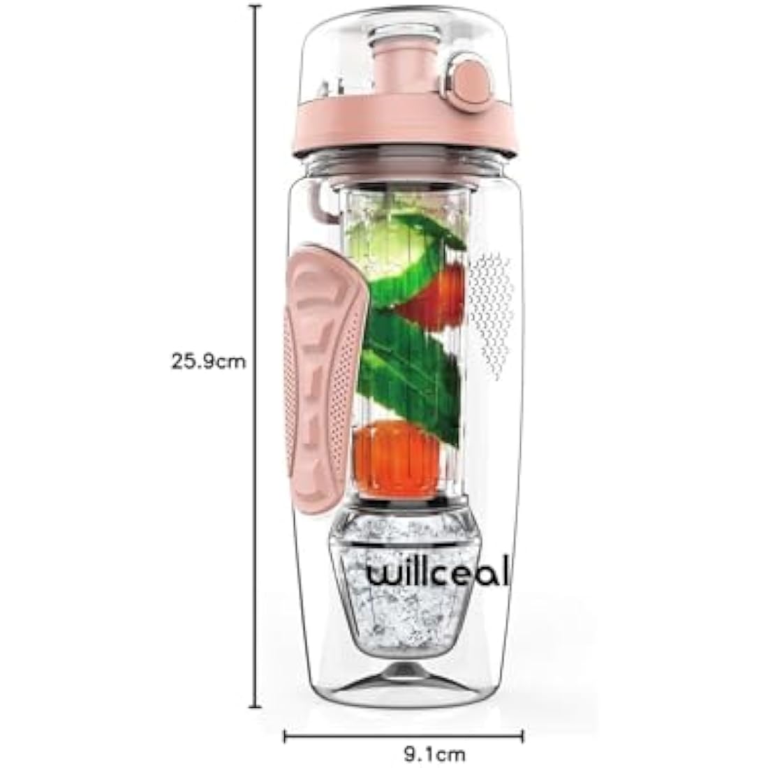 Jolof Store Fruit Infuser Water Bottle | 32oz Tritan with Ice Gel Ball
