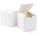 Switory White Kraft Paper Gift Boxes - 50 Pack 4x4x4" Cupcake Boxes