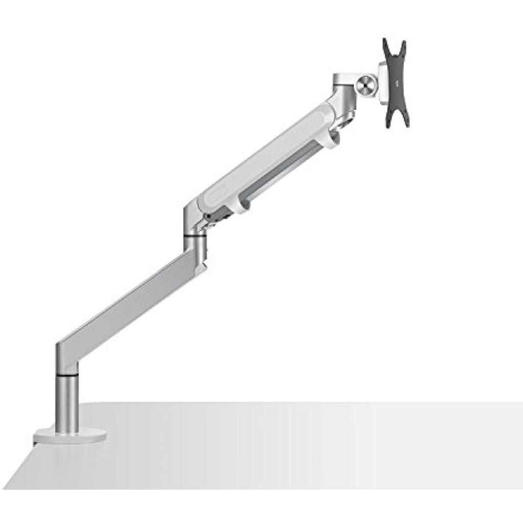 ThingyClub Single Gas Spring Monitor Arm | 10-27" VESA Desk Mount - Silver