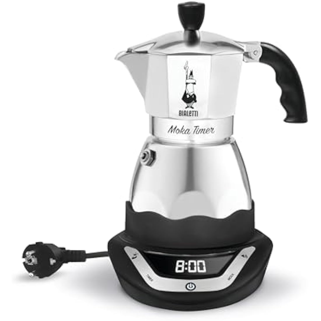 Bialetti Easy Timer Electric Moka Coffee Maker - 6 Cup Aluminium