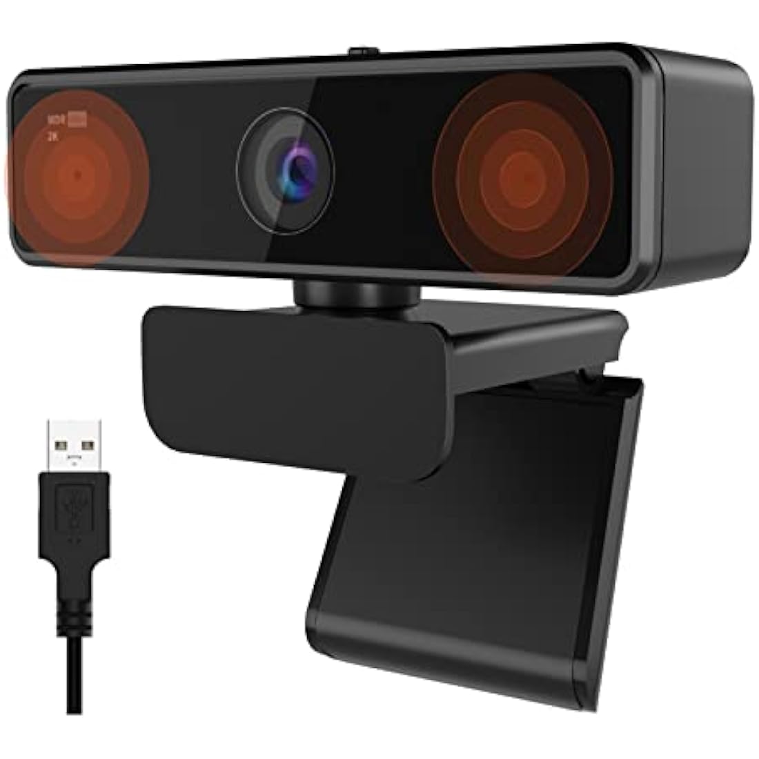 Nuroum V11 2K Webcam - 1080P 60fps Camera with Noise-Cancelling Mic