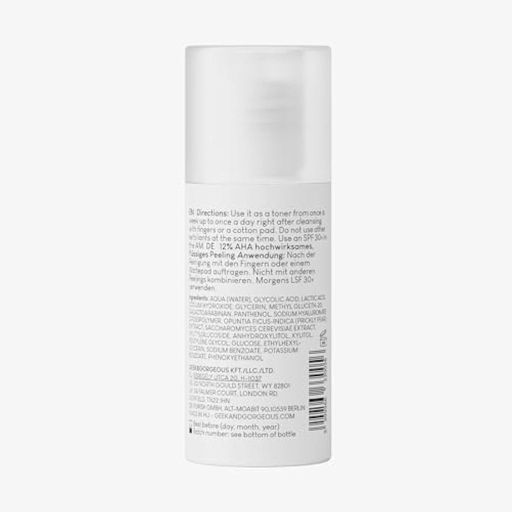 Geek & Gorgeous Smooth Out 12% AHA + Cactus Liquid Exfoliant - 100ml