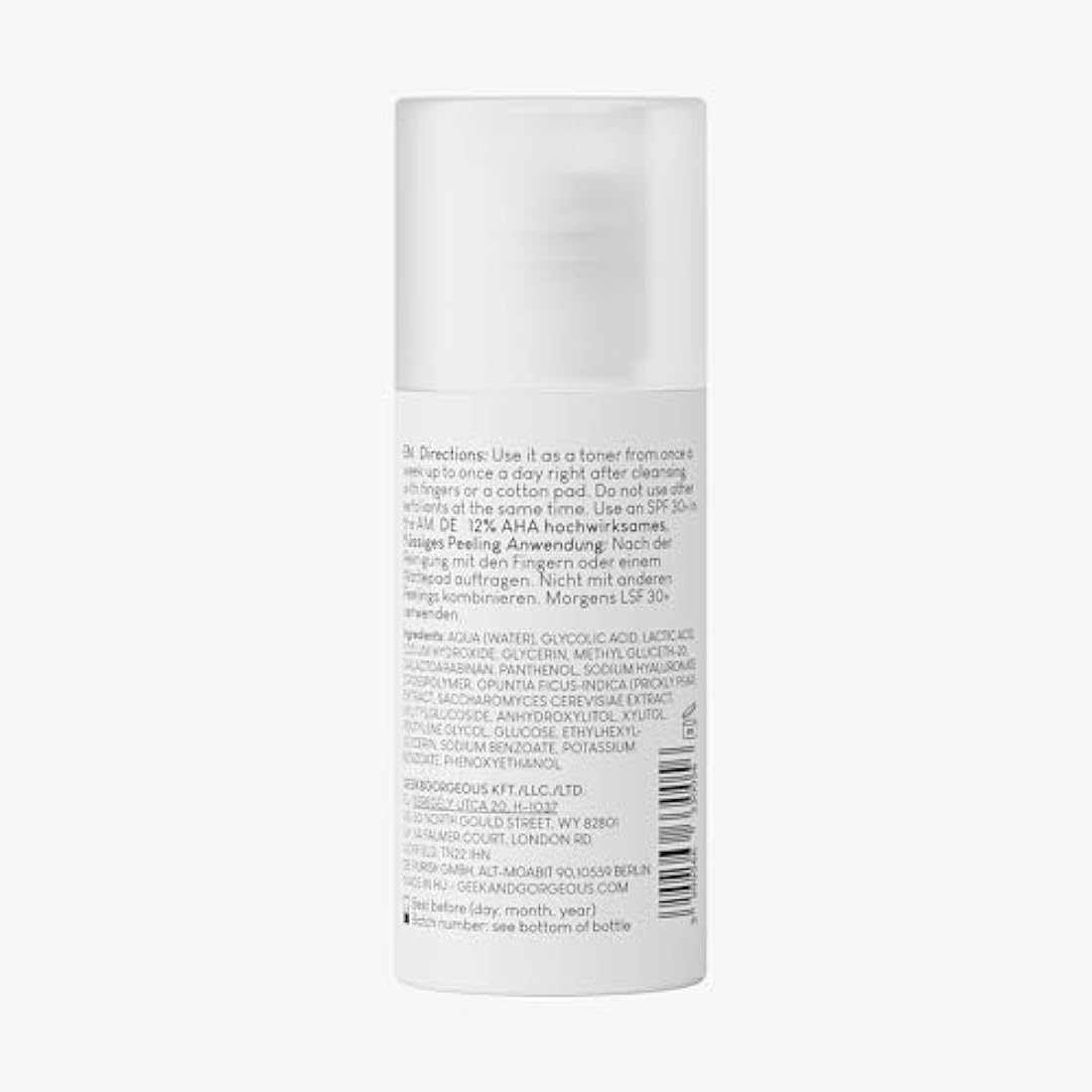 Geek & Gorgeous Smooth Out 12% AHA + Cactus Liquid Exfoliant - 100ml