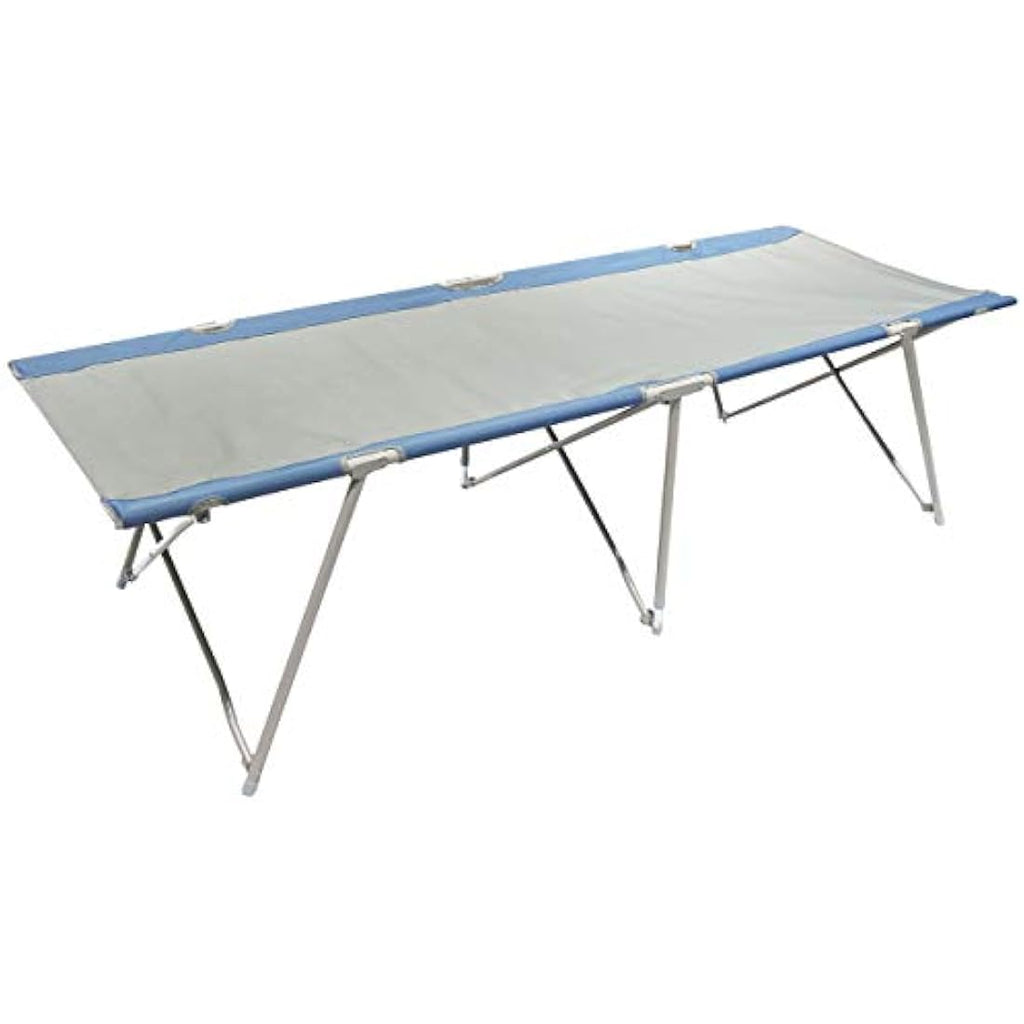 XXL Folding Camping Bed - Heavy Duty Steel Frame, Grey