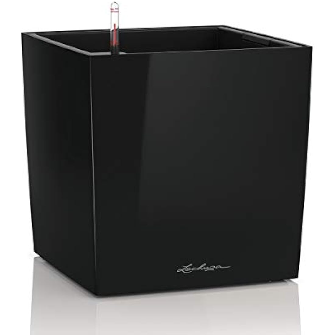 LECHUZA CUBE Premium 50 Self-Watering Planter | Black High Gloss
