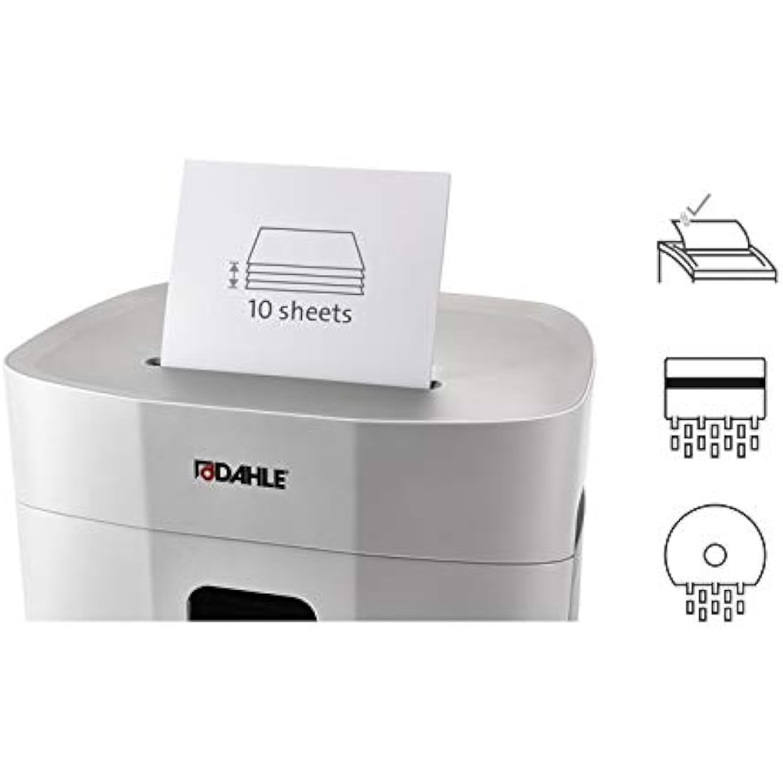 Dahle PaperSAFE 240 Cross-Cut Paper Shredder | 10-Sheet Oil-Free P-4
